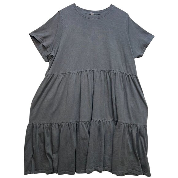 Old Navy Women's Tiered Swing Dress Short Sleeve Stretch Size XXL Gray - Picture 1 of 11